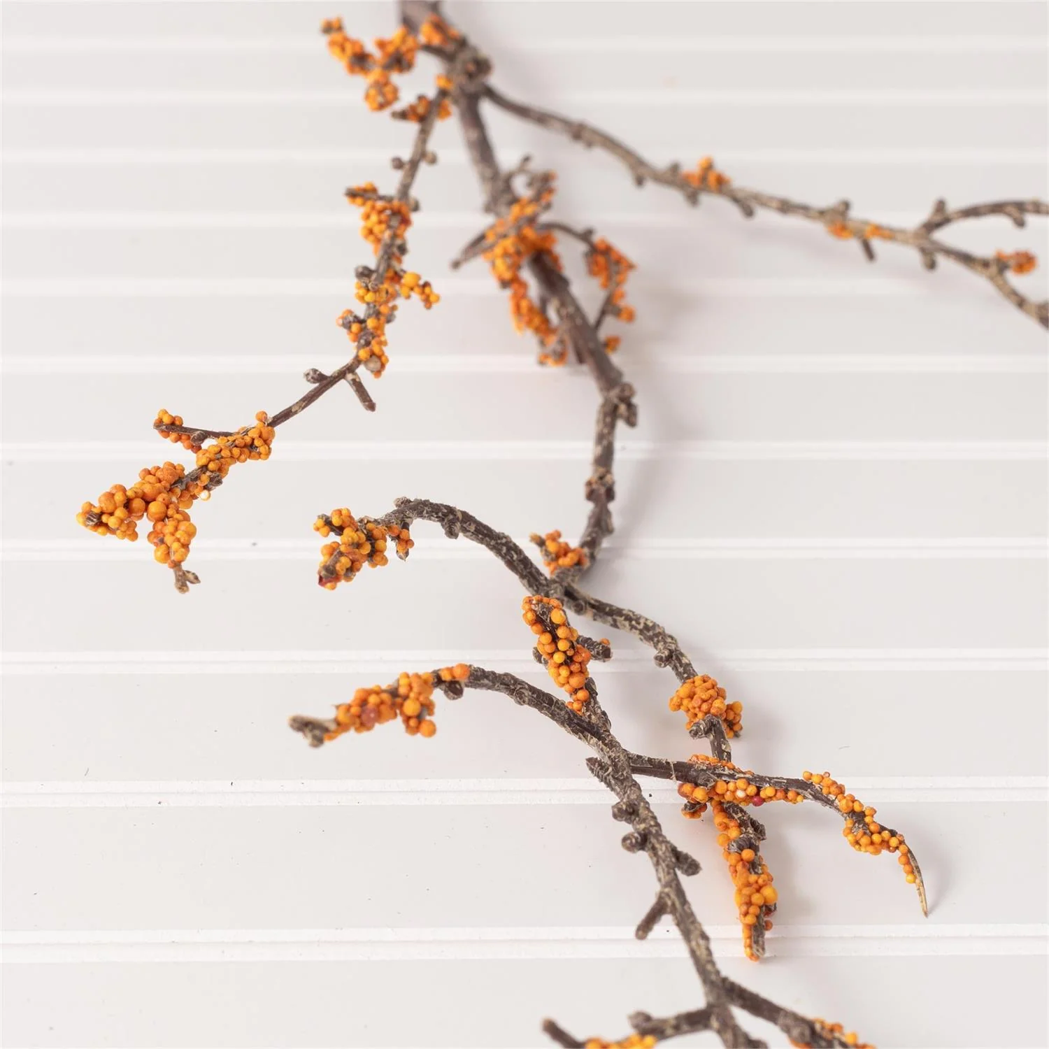 Mini Clusters of Orange Berries 37" Faux Botanical Stem - Image 2
