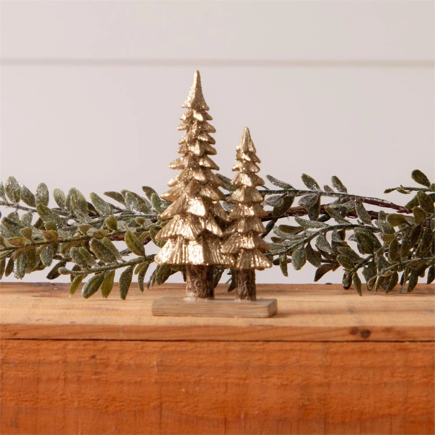 Mini Gold Rustic Resin Trees 5" H - Image 2