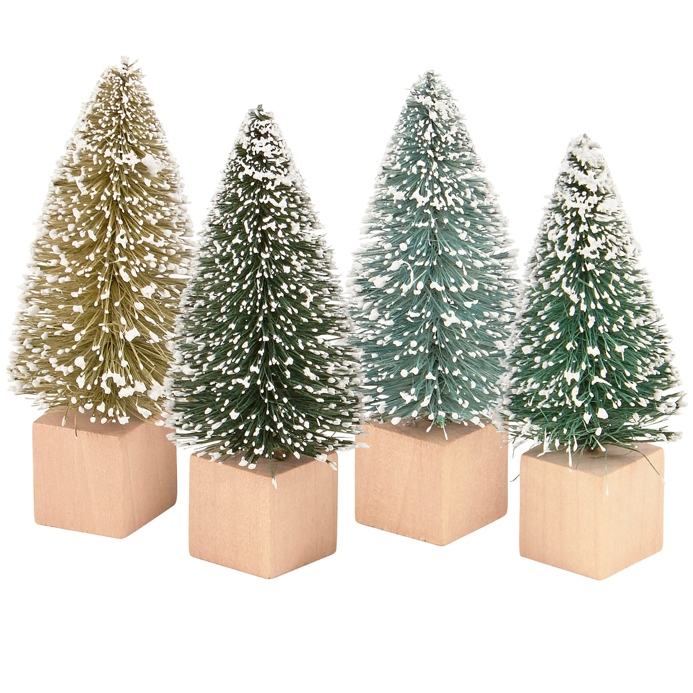 Mini Green Bottle Brush Tree Set of 12 - Image 2