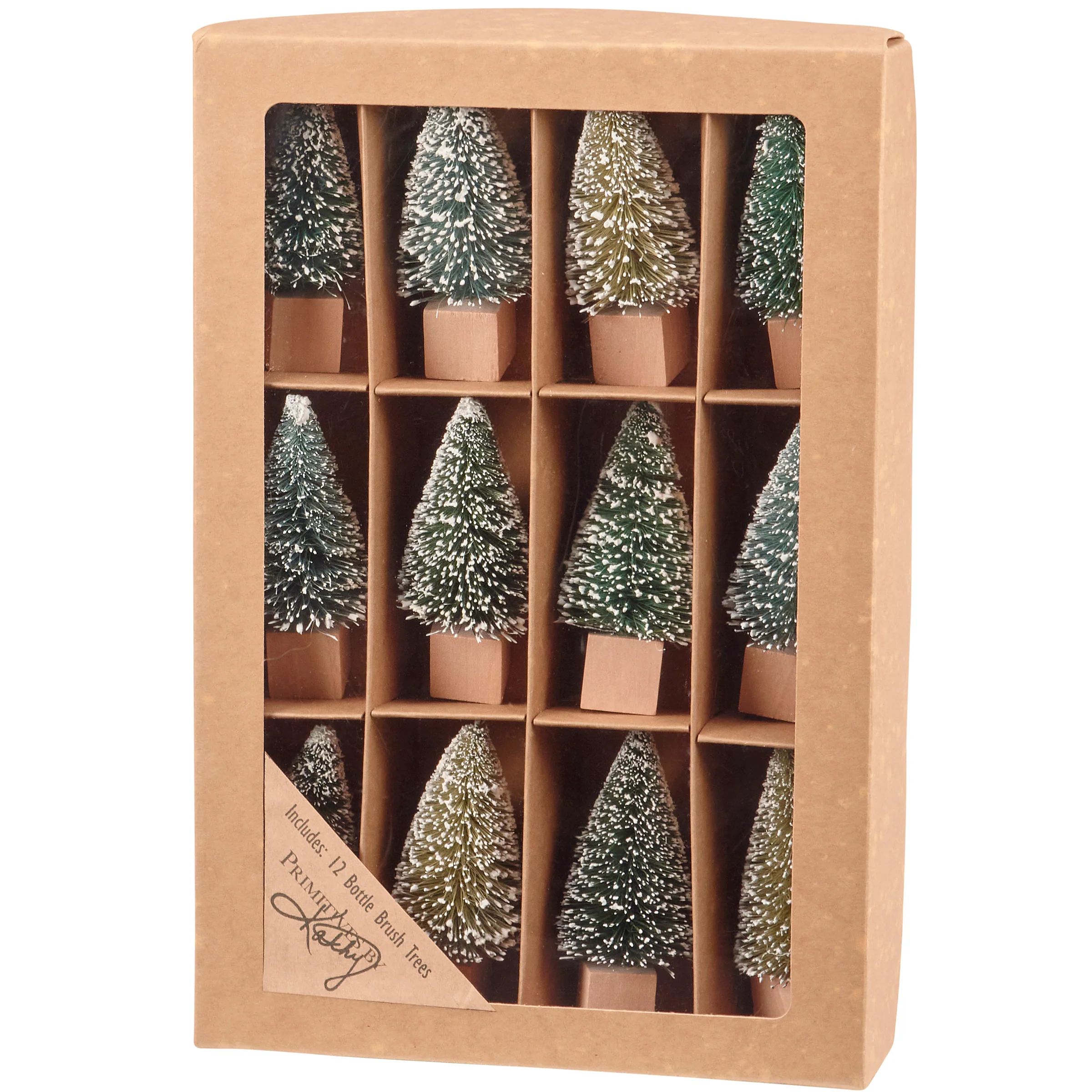 Mini Green Bottle Brush Tree Set of 12 - Image 3