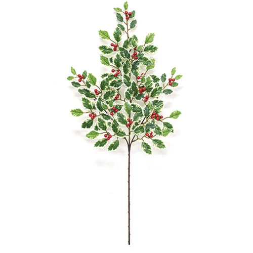 💙 Mini Holly Leaves & Berries 28" Faux Spray - Image 2