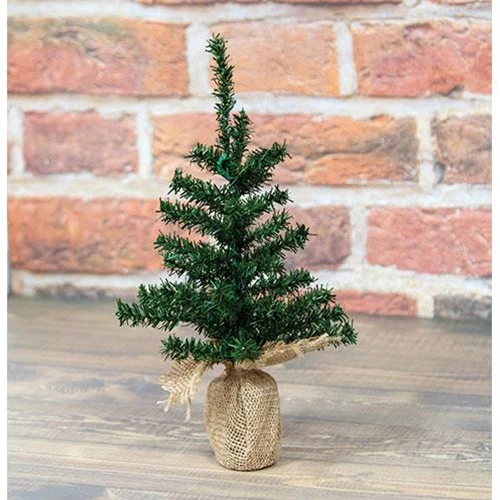 ๐ Mini Pine Tree With Burlap Base 9" H