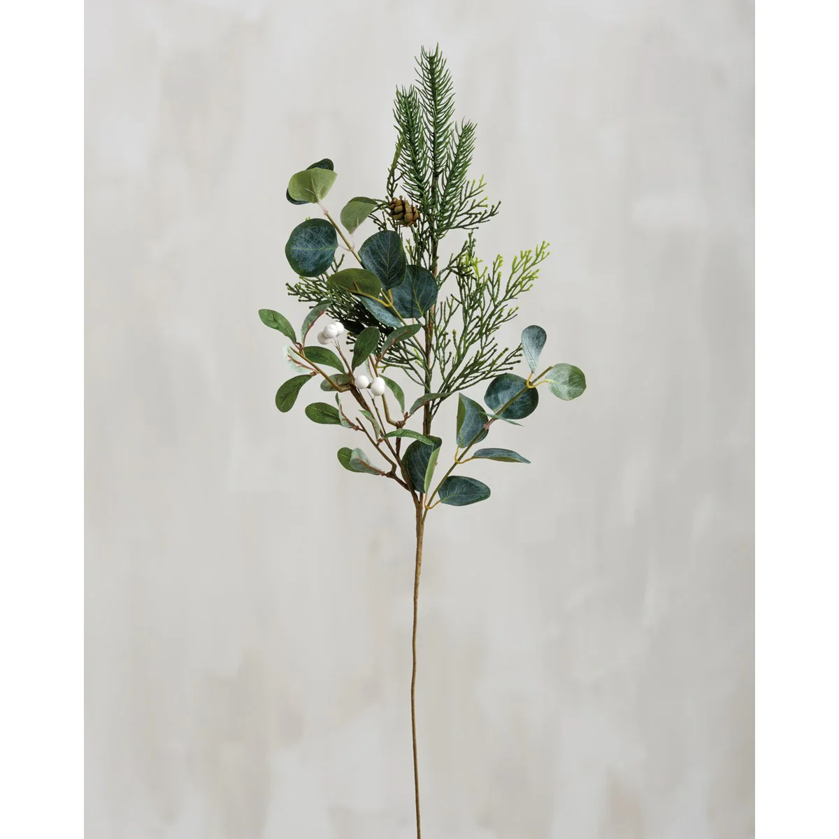 💙 Mistletoe and Winter Leaves Mix 28" Faux Foliage Spray - Image 2