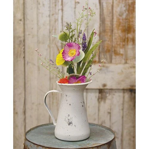 💙 Mixed Poppy & Silver Dollar 18" Faux Floral Spray - Image 2