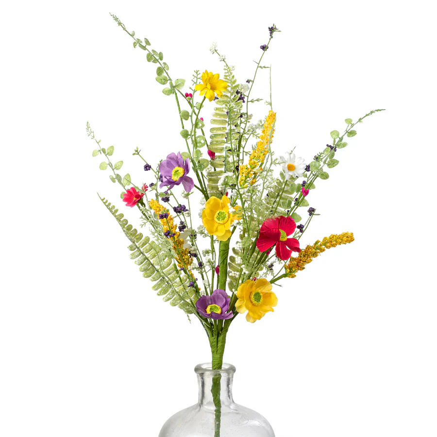 Mixed Spring Wildflowers 26" Faux Floral Spray
