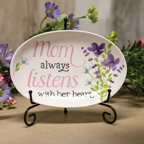 Mom Always Listens With Her Heart Resin Trinket Tray