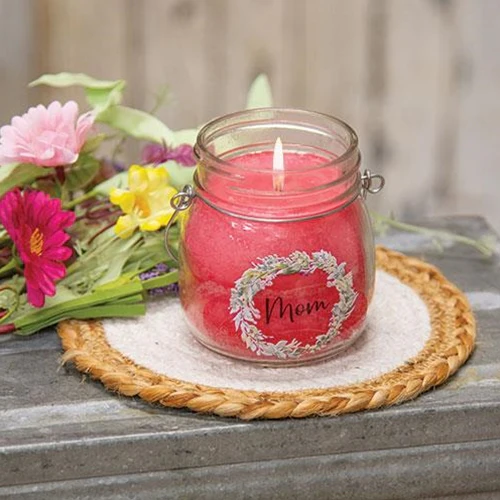 Mom Wreath 6 oz Small Jar Candle Strawberry Lemonade Scent - Image 2