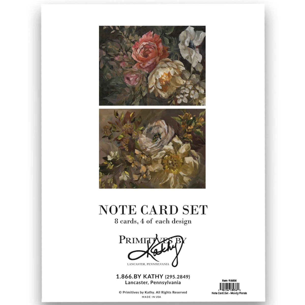 💙 Moody Floral 8 pc Note Card Set - Image 2