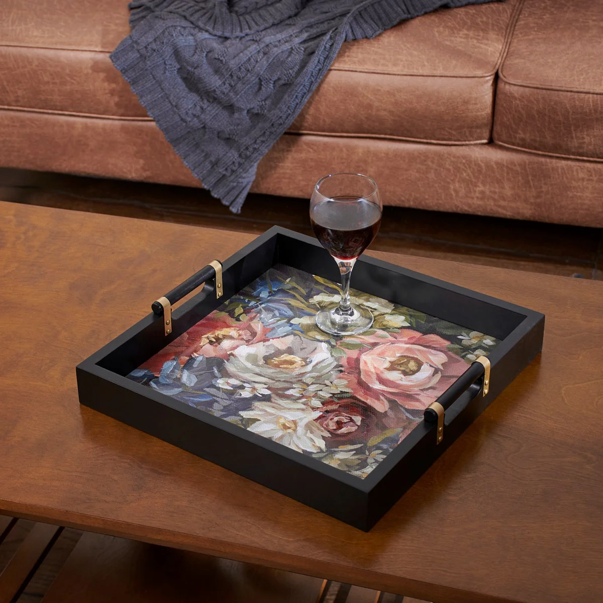 Surprise Me Sale 🤭 Moody Floral Wooden Tray - Image 2