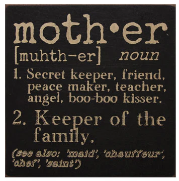 Mother Definition Wooden 6" Square Sign