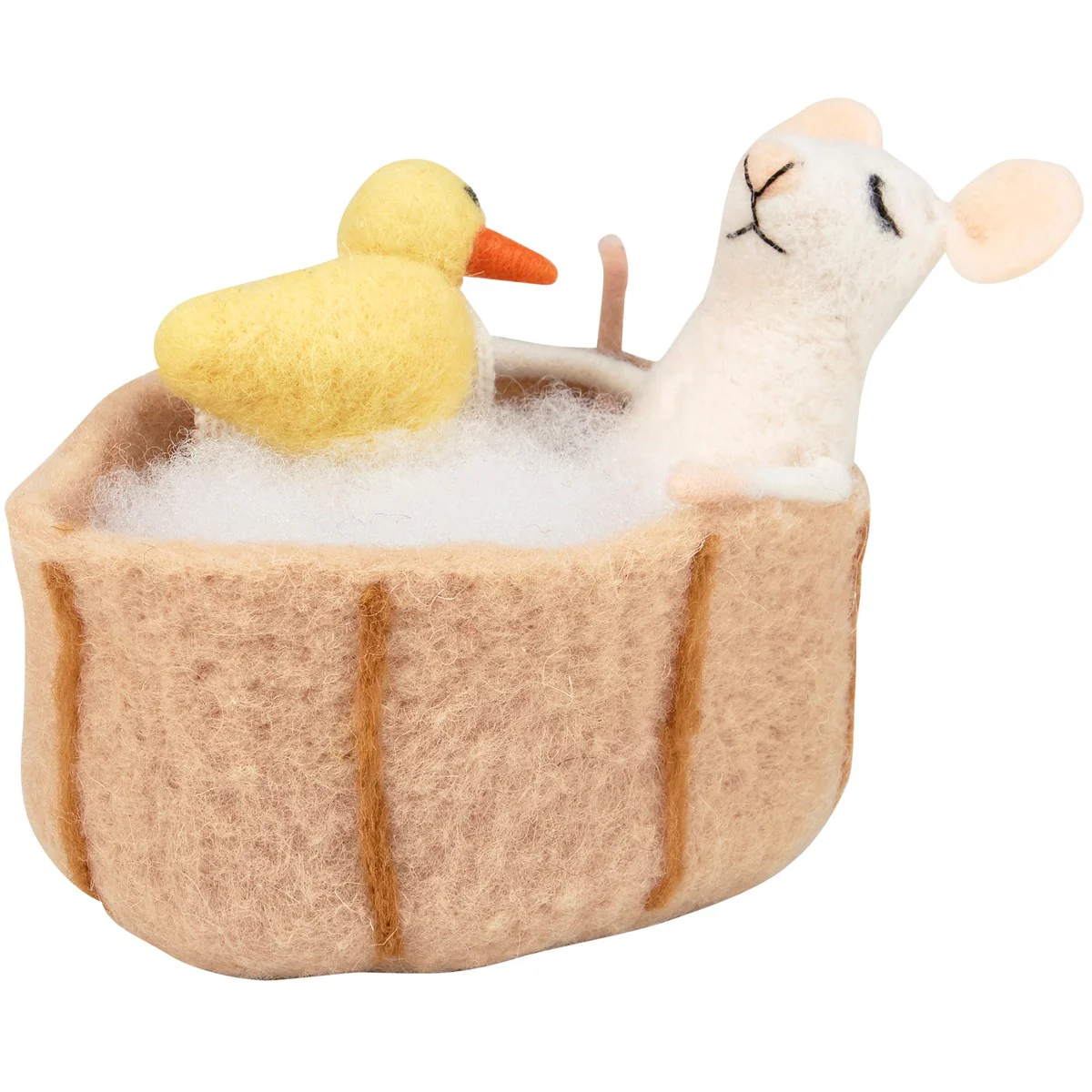 💙 Mouse and Ducky Friend in Bathtub Felt Critter