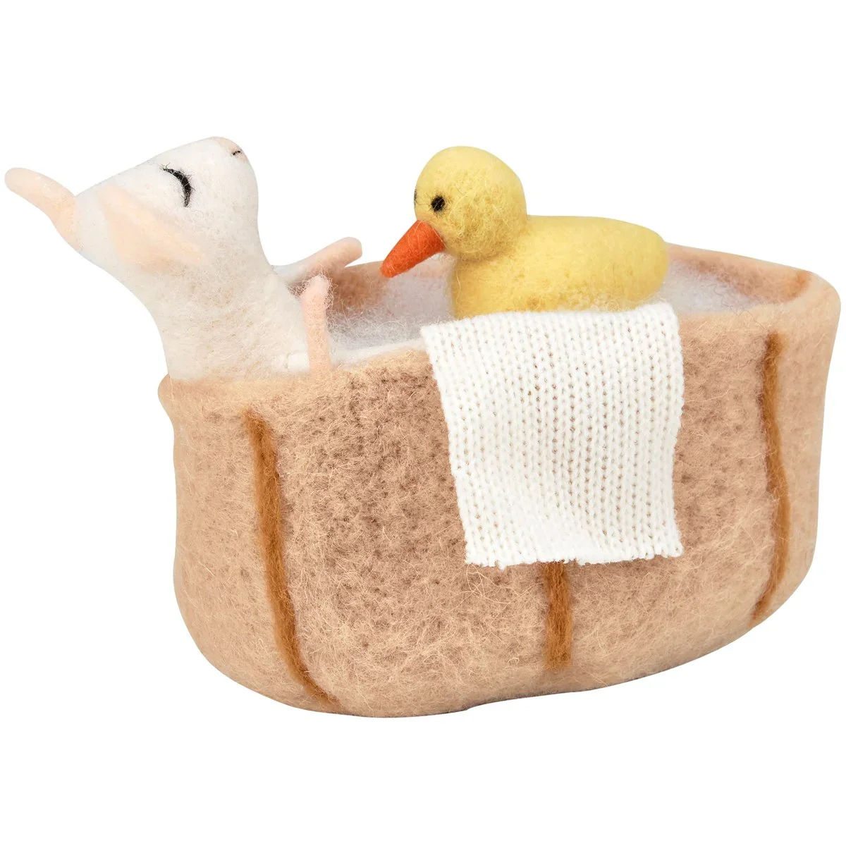 💙 Mouse and Ducky Friend in Bathtub Felt Critter - Image 2
