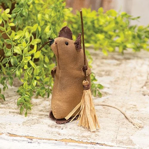 Mouse With Broom Fabric Figure - Image 2