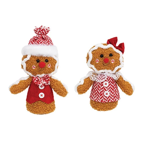 Mr and Mrs Gingerbread Plush Sitters - Image 2