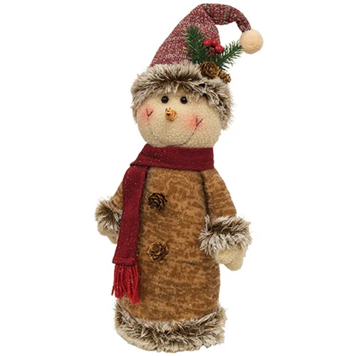 Mr and Mrs Woodsy Tree Snowman Fabric Figures - Image 2