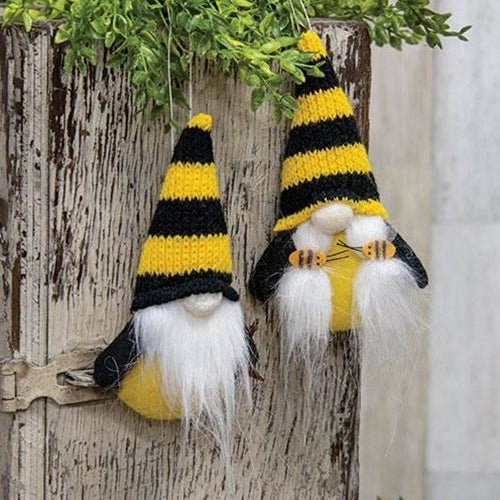 Mr & Mrs Gnome Bee Plush Ornaments - Image 2