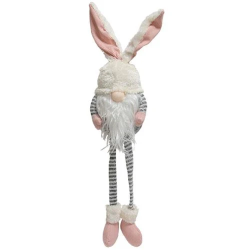 Mr & Mrs Striped Bunny Gnome with Dangle Legs - Image 2