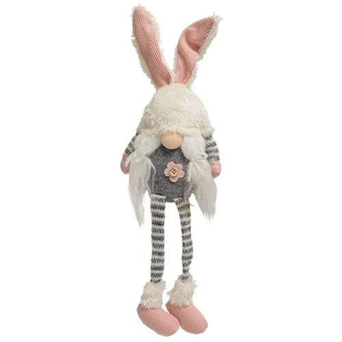 Mr & Mrs Striped Bunny Gnome with Dangle Legs - Image 3