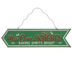 Mrs Claus Kitchen 10.5" Metal Hanging Sign - Image 2