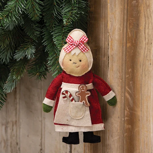 ๐ Mrs. Claus Stuffed Felt Ornament - Image 2