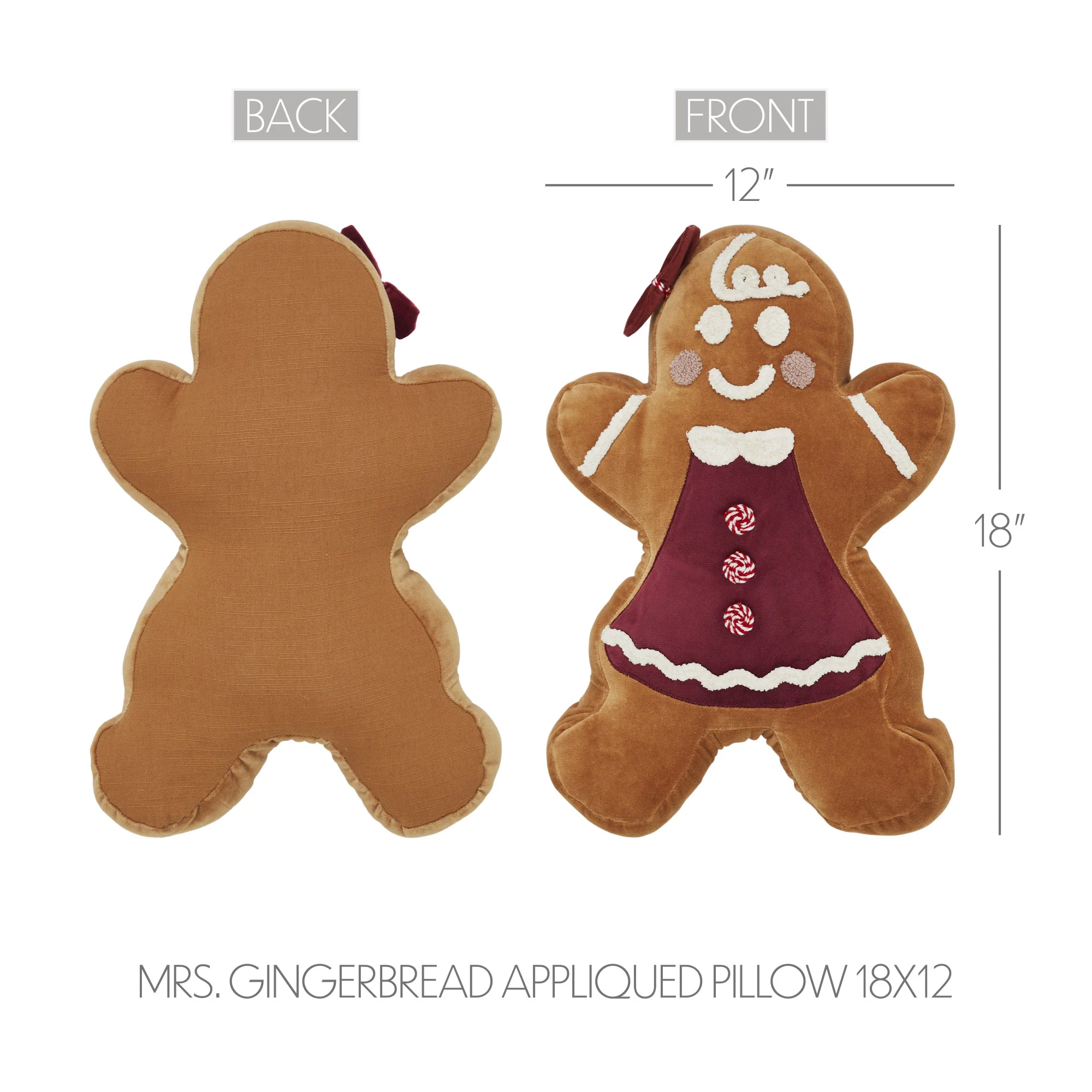 Mrs. Gingerbread Appliqued Pillow - Image 4