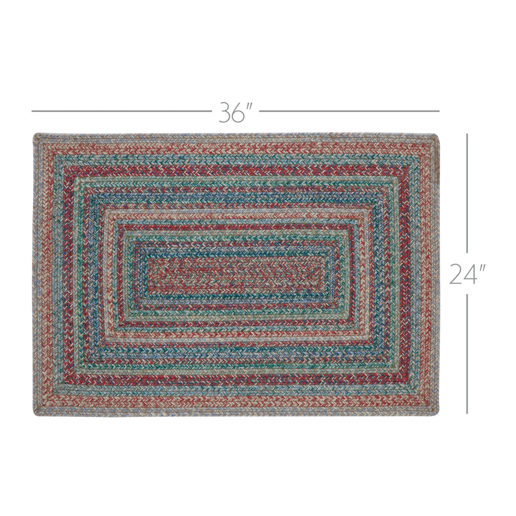 Multi Colored 36" Rectangle Jute Rug - Image 2