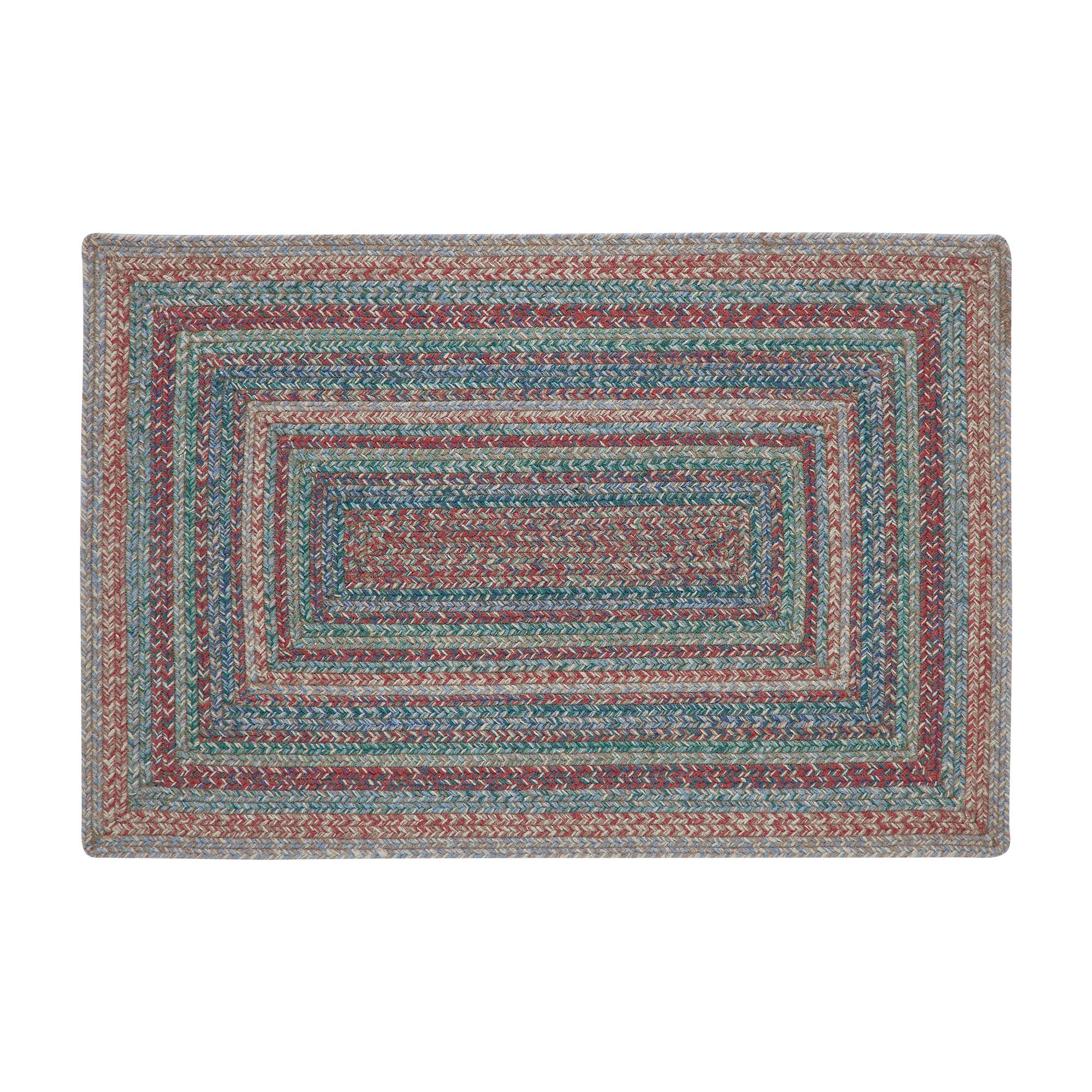 Multi Colored 36" Rectangle Jute Rug - Image 3