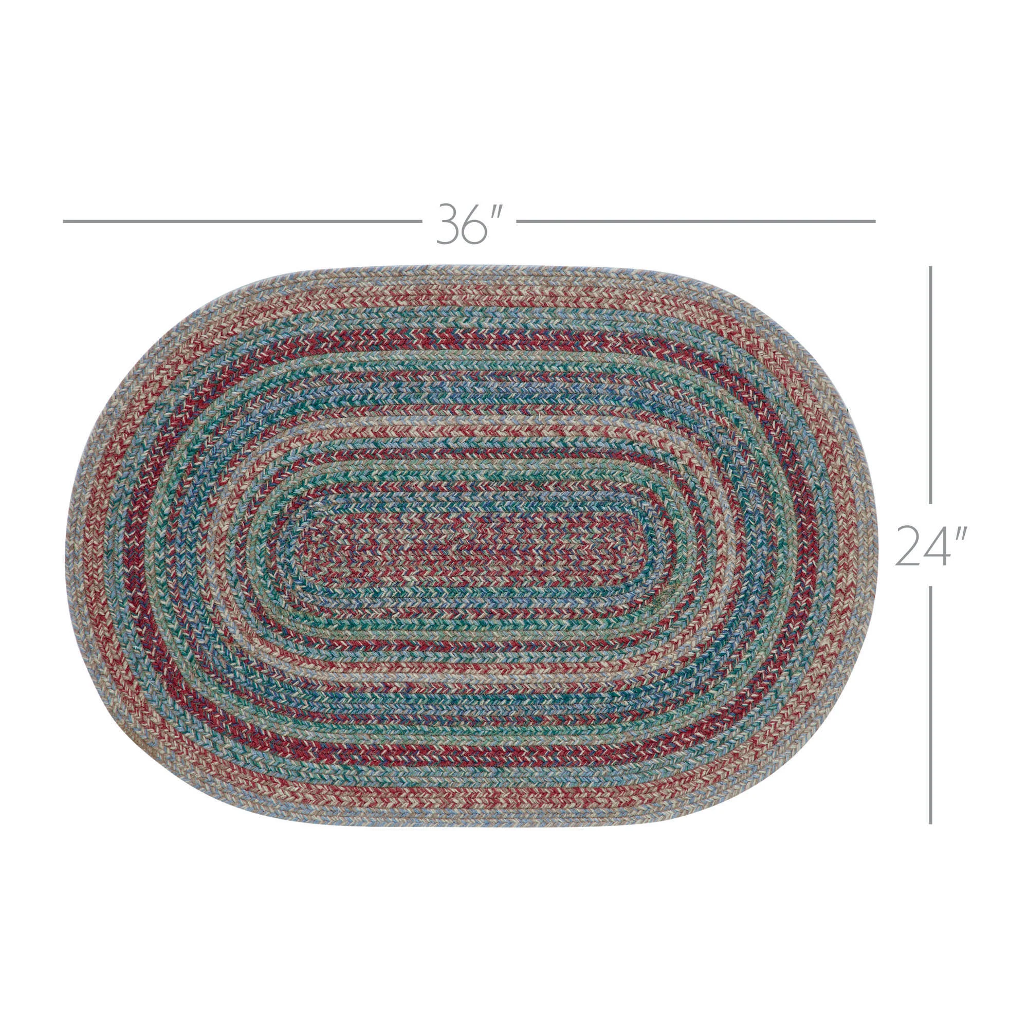 Multi Colored Jute 36" Oval Rug - Image 5