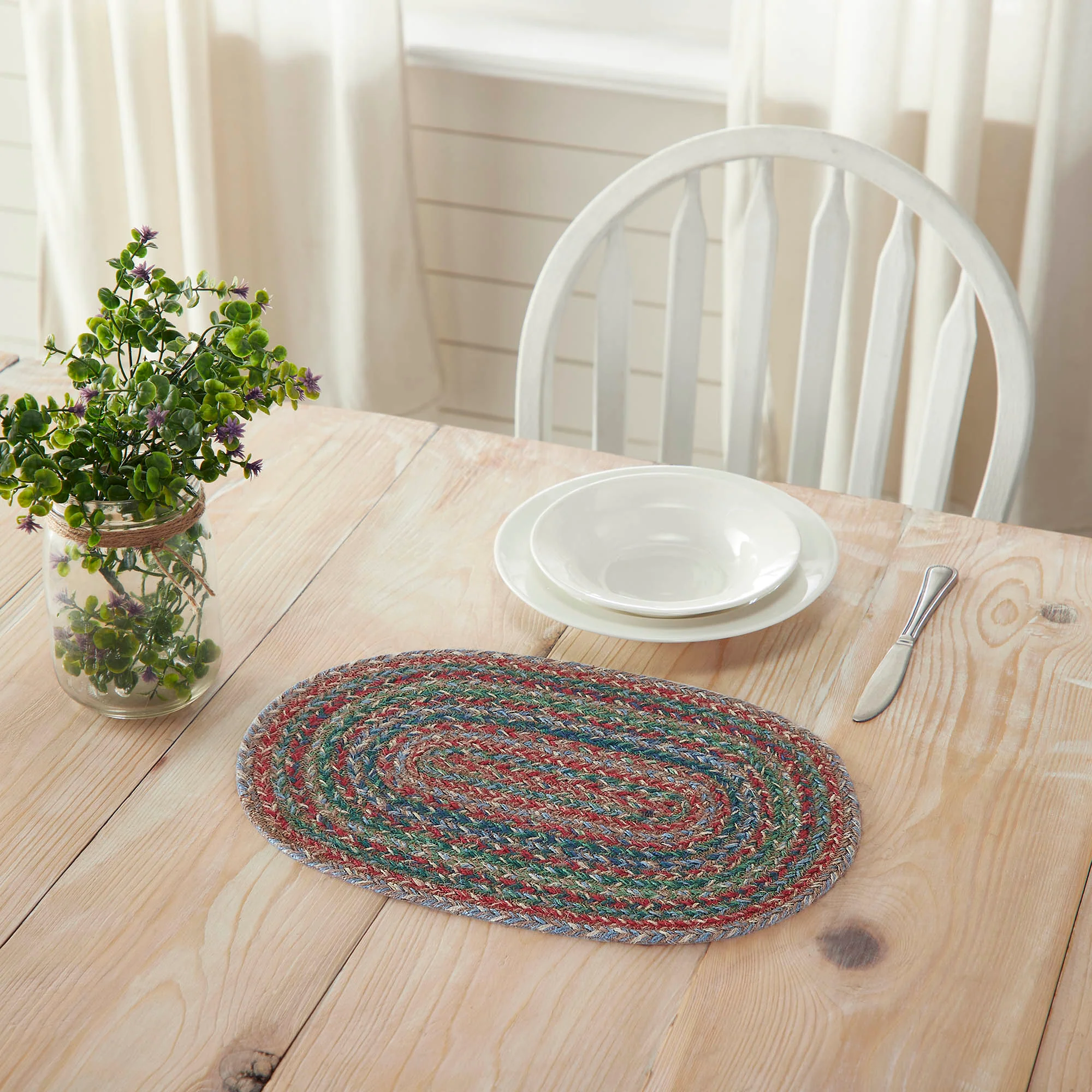 Multi-Colored Jute Oval 15" Placemat