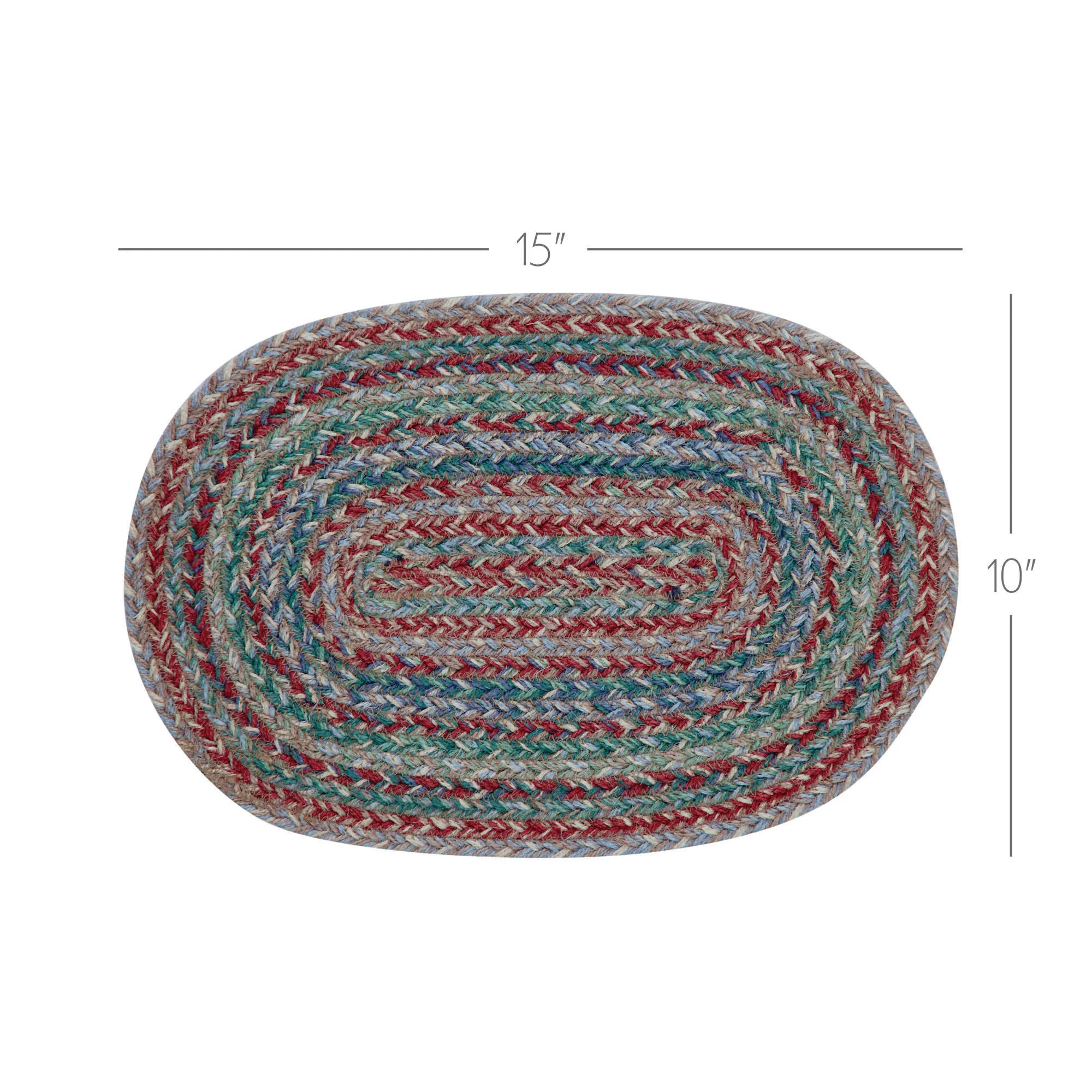 Multi-Colored Jute Oval 15" Placemat - Image 3