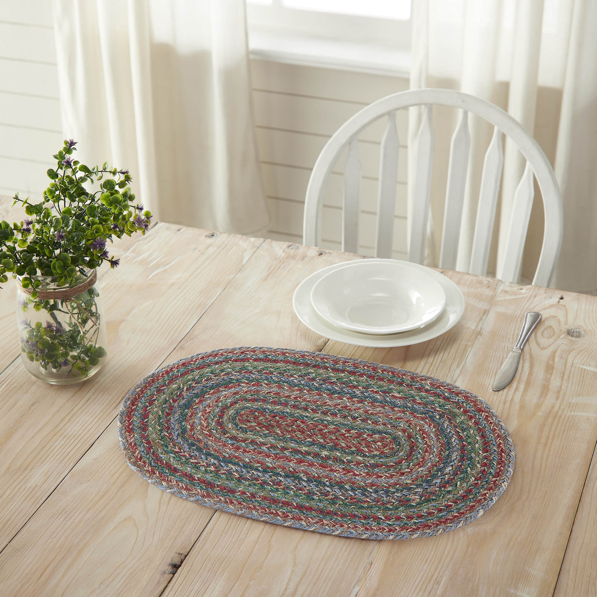 Multi-Colored Jute Oval 19" Placemat