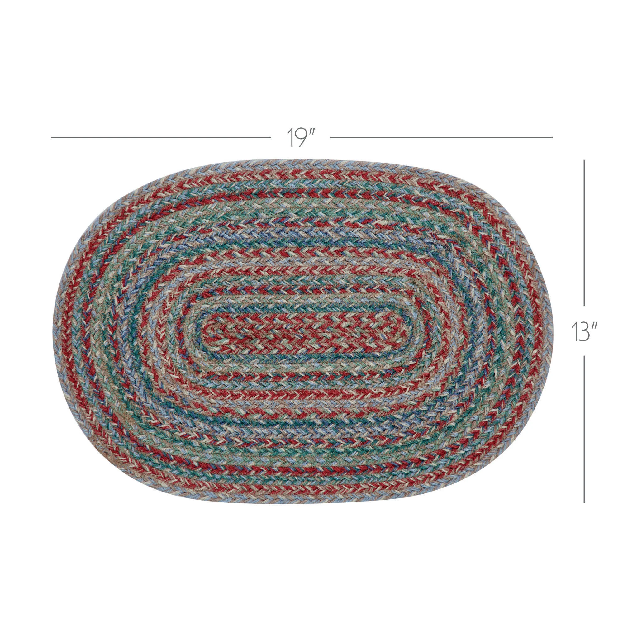 Multi-Colored Jute Oval 19" Placemat - Image 4