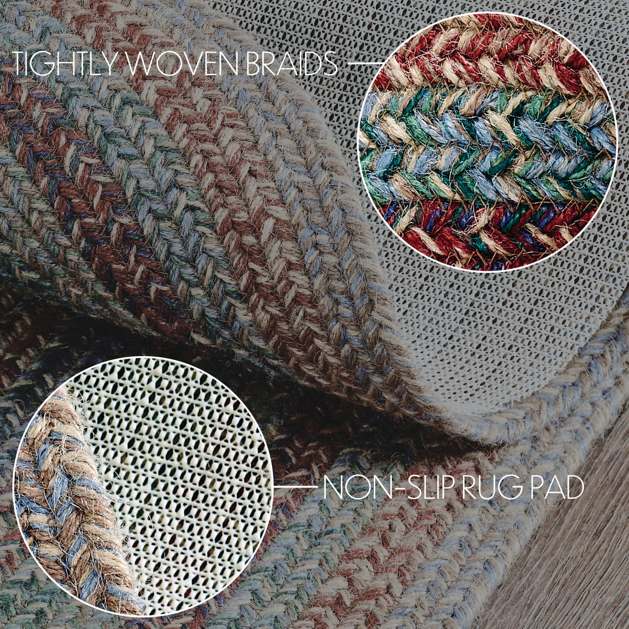 Multi Jute 60" Oval Rug Oval w/ Pad - Image 4