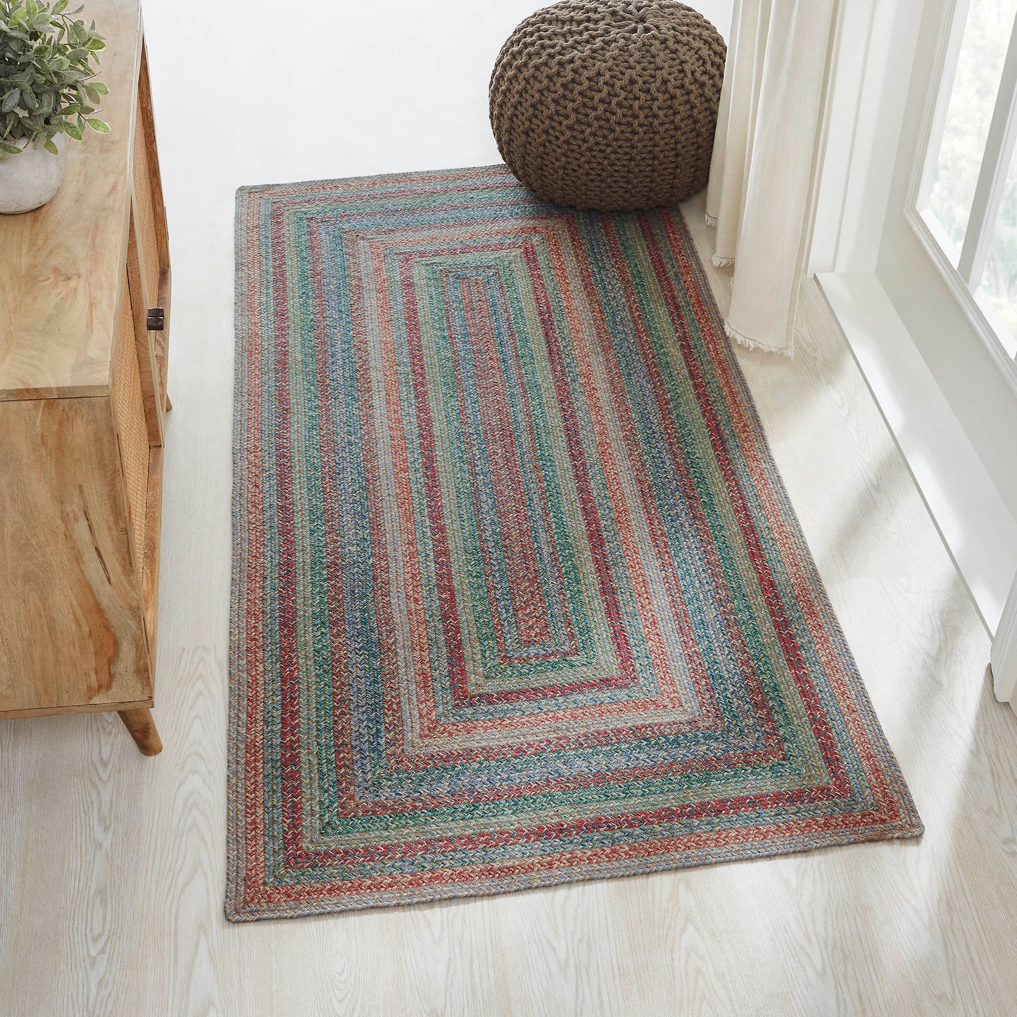 Multi Jute Rectangular Rug with Pad 36" x 72"