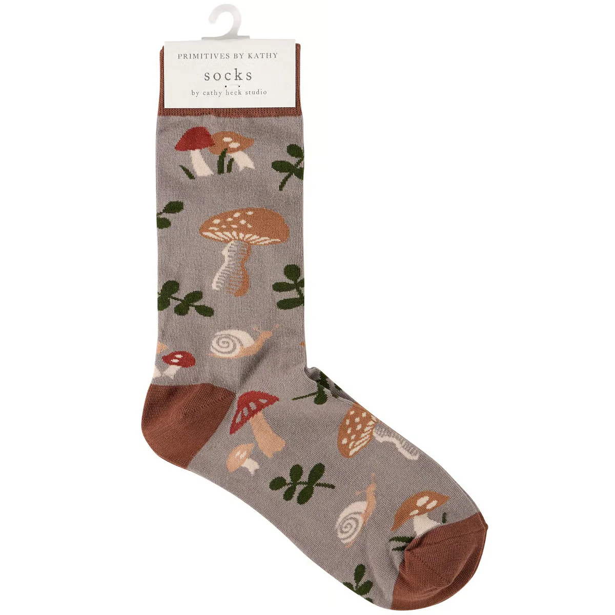 Mushroom and Snails Fun Novelty Socks - Image 3
