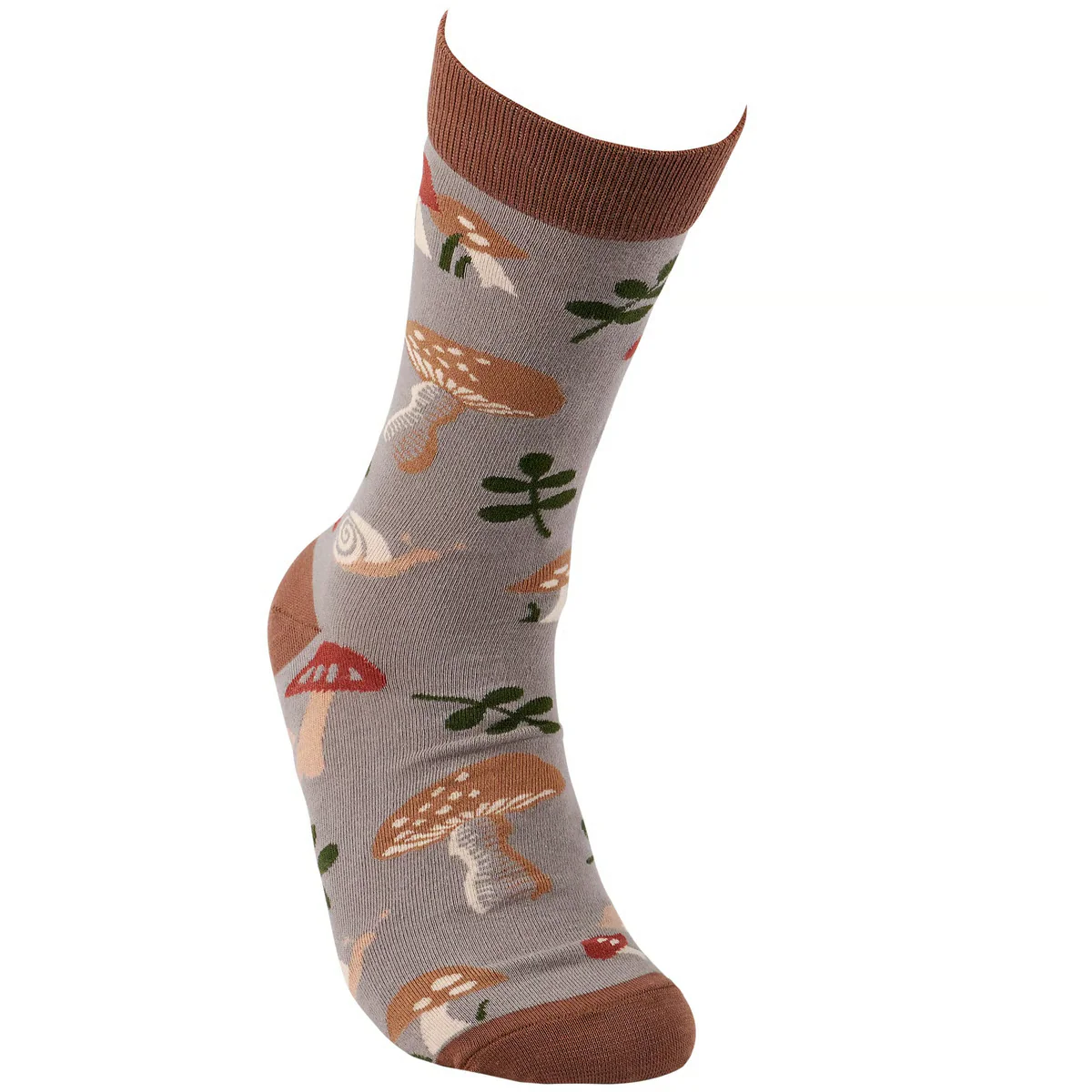 Mushroom and Snails Fun Novelty Socks - Image 4