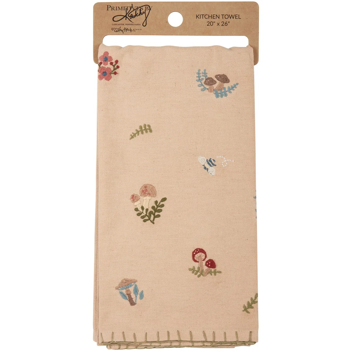 Mushroom Bees and Flowers Toss Kitchen Towel - Image 5