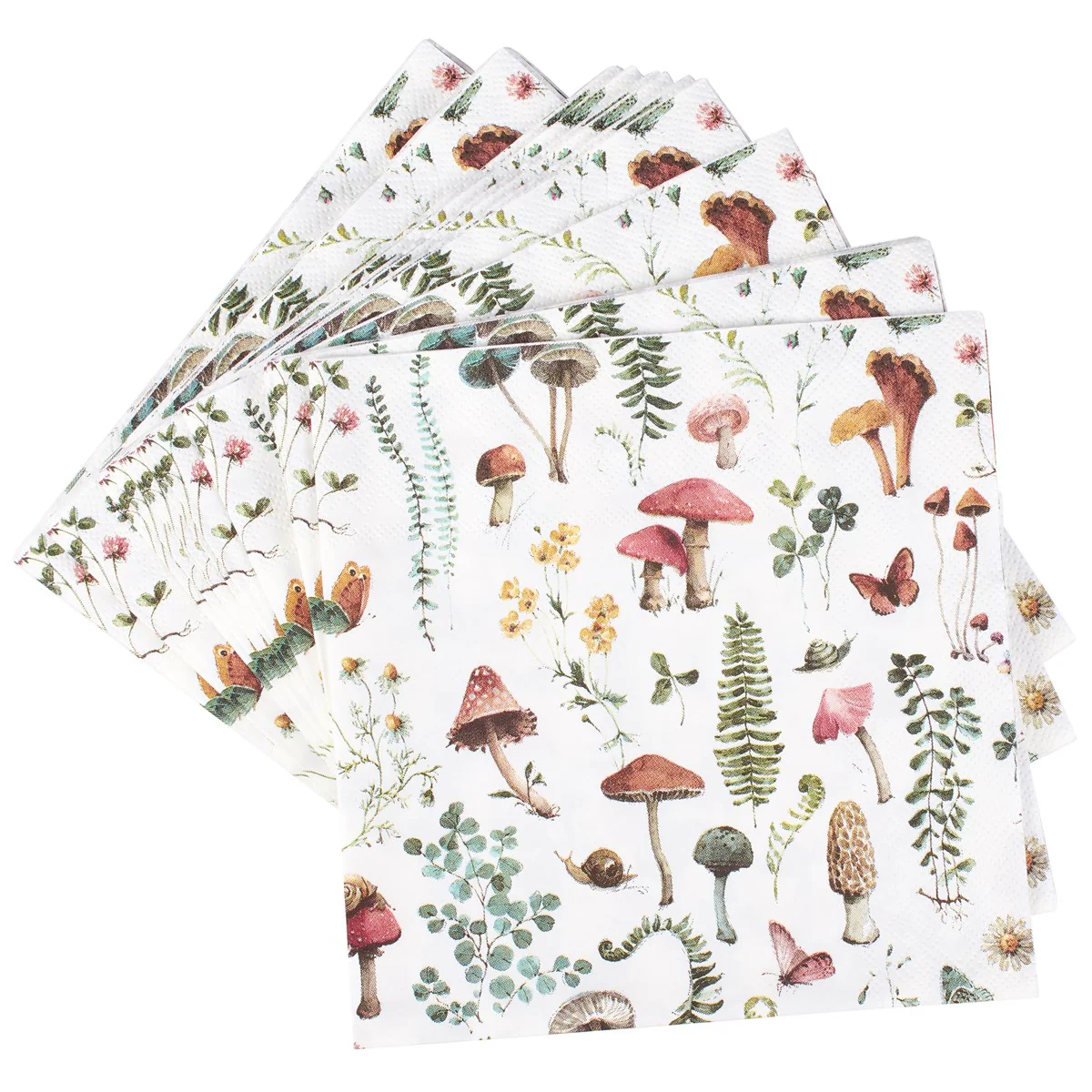 ๐ Mushroom Botanical Paper Dinner Napkins 20 pack