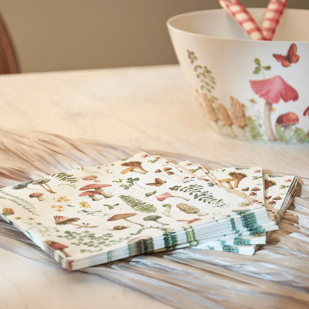 ๐ Mushroom Botanical Paper Dinner Napkins 20 pack - Image 2