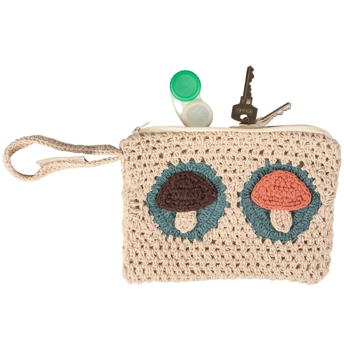 Mushrooms Crochet Wristlet