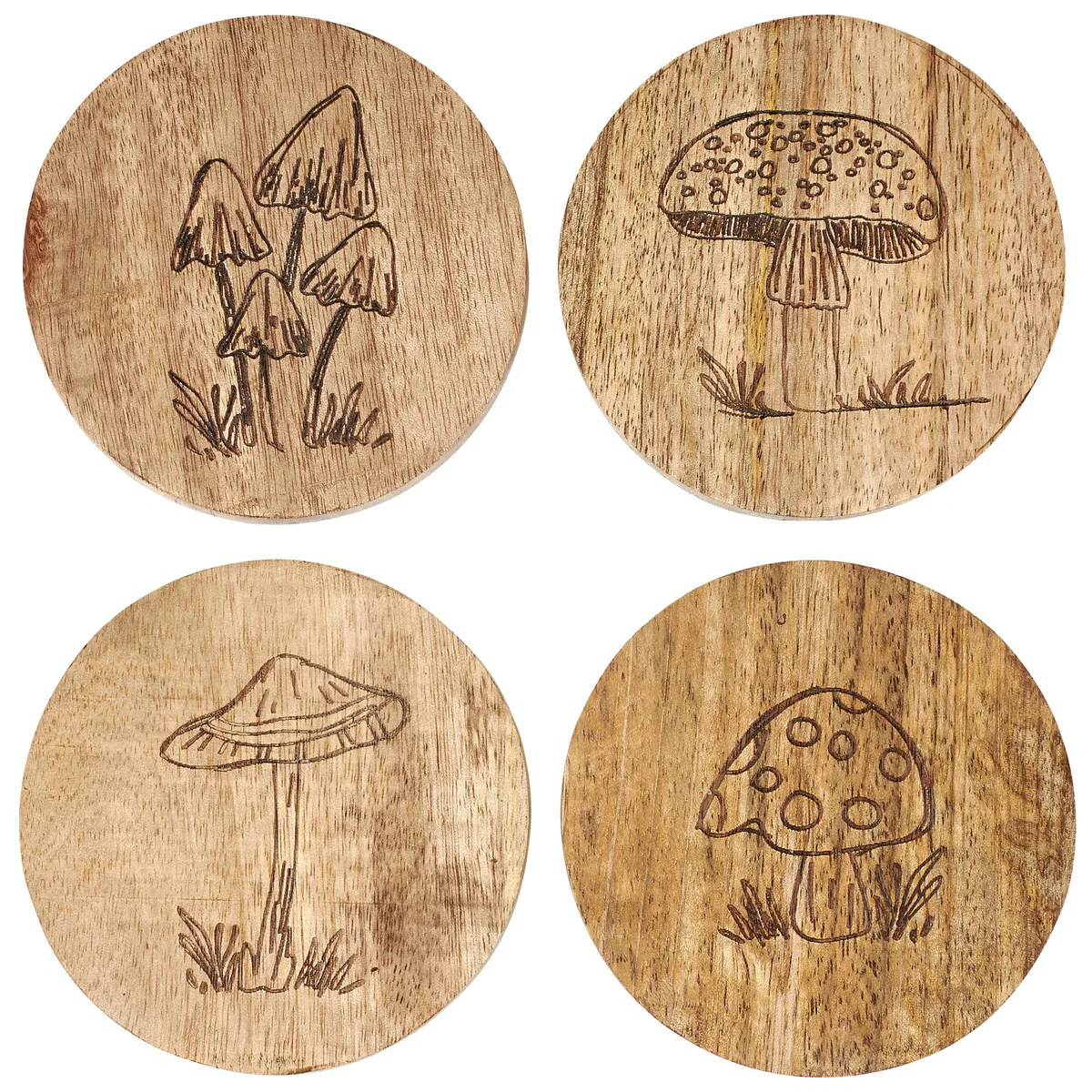 Mushrooms Wood Coaster Set of 4 - Image 4