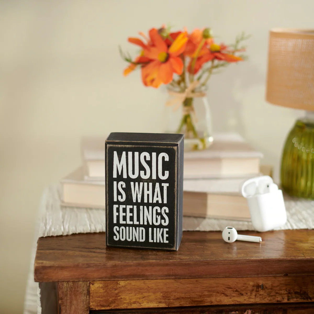 Music Is What Feelings Sound Like Small Box Sign - Image 2