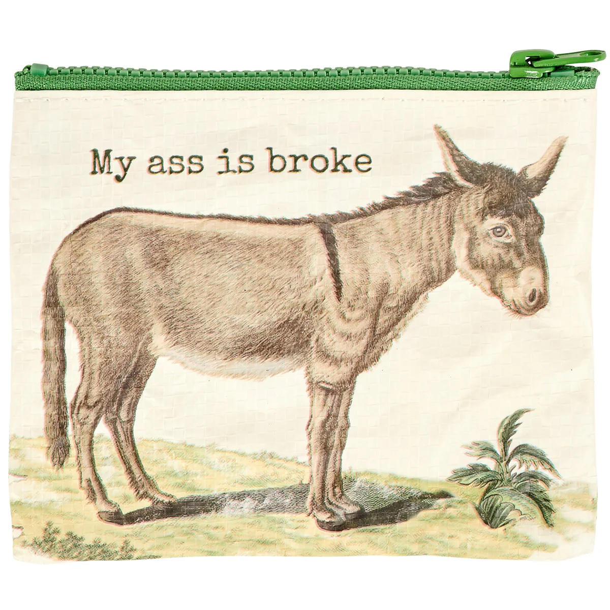 💙 My A*s is Broke Donkey Zipper Recycled Plastic Wallet - Image 3