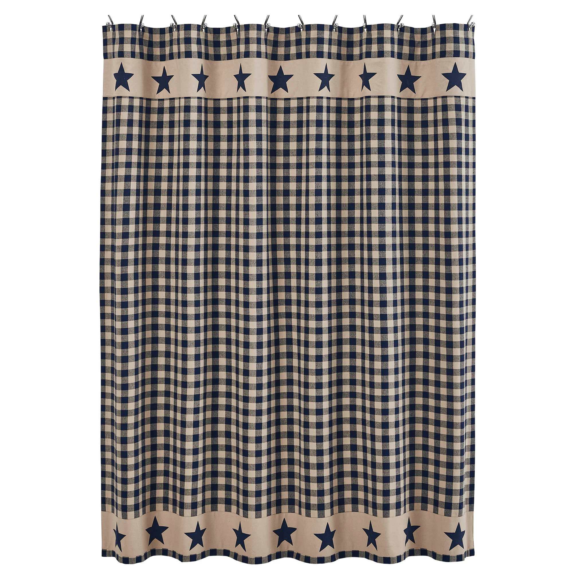 My Country Navy and Tan Shower Curtain 72" x 72" - Image 4