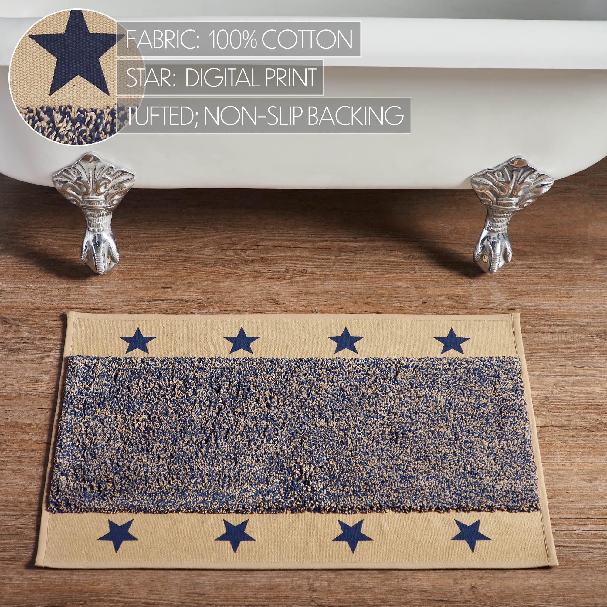My Country Navy Blue Stars Bathmat 20" x 30" - Image 3