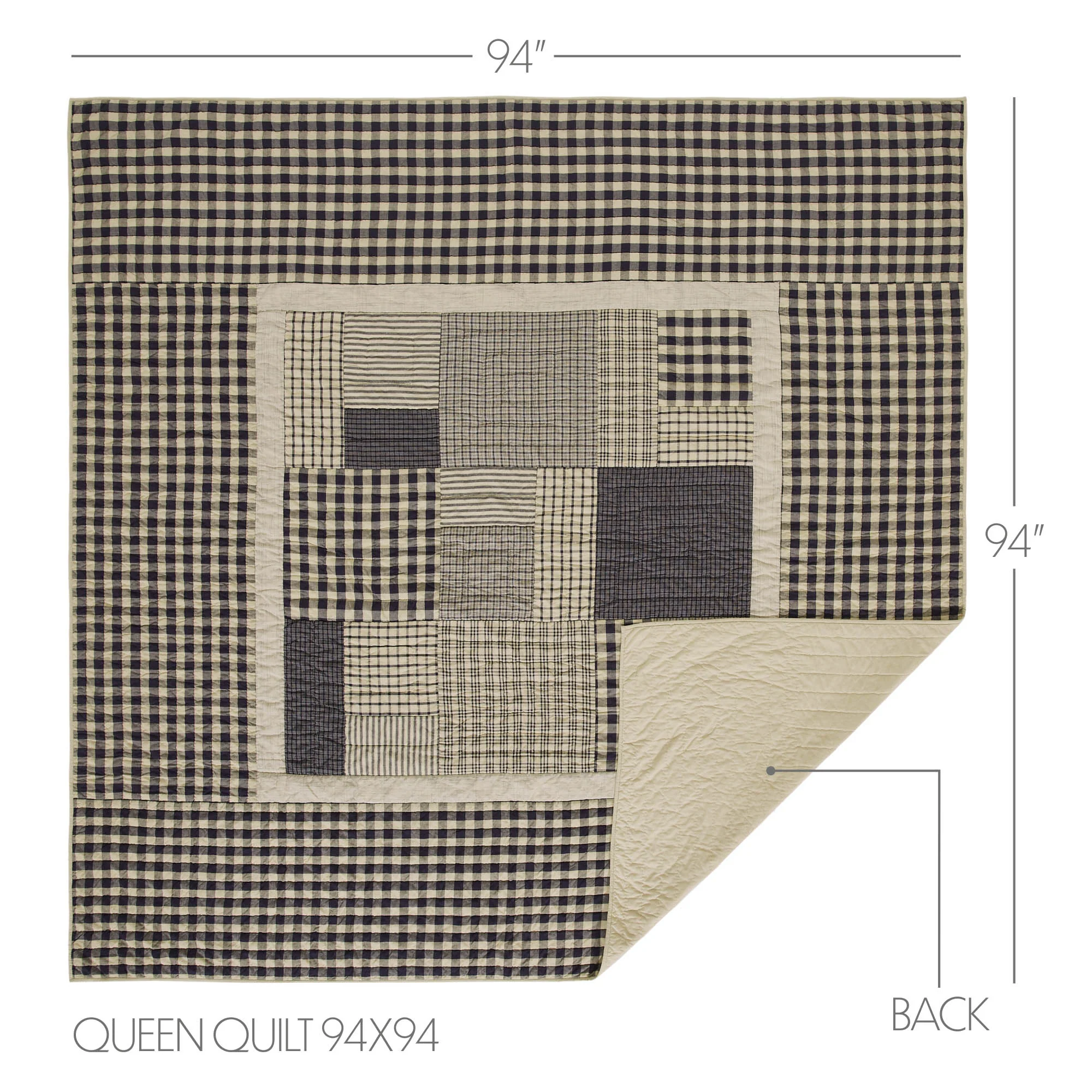 My Country Queen Quilt Navy and Khaki - Image 2