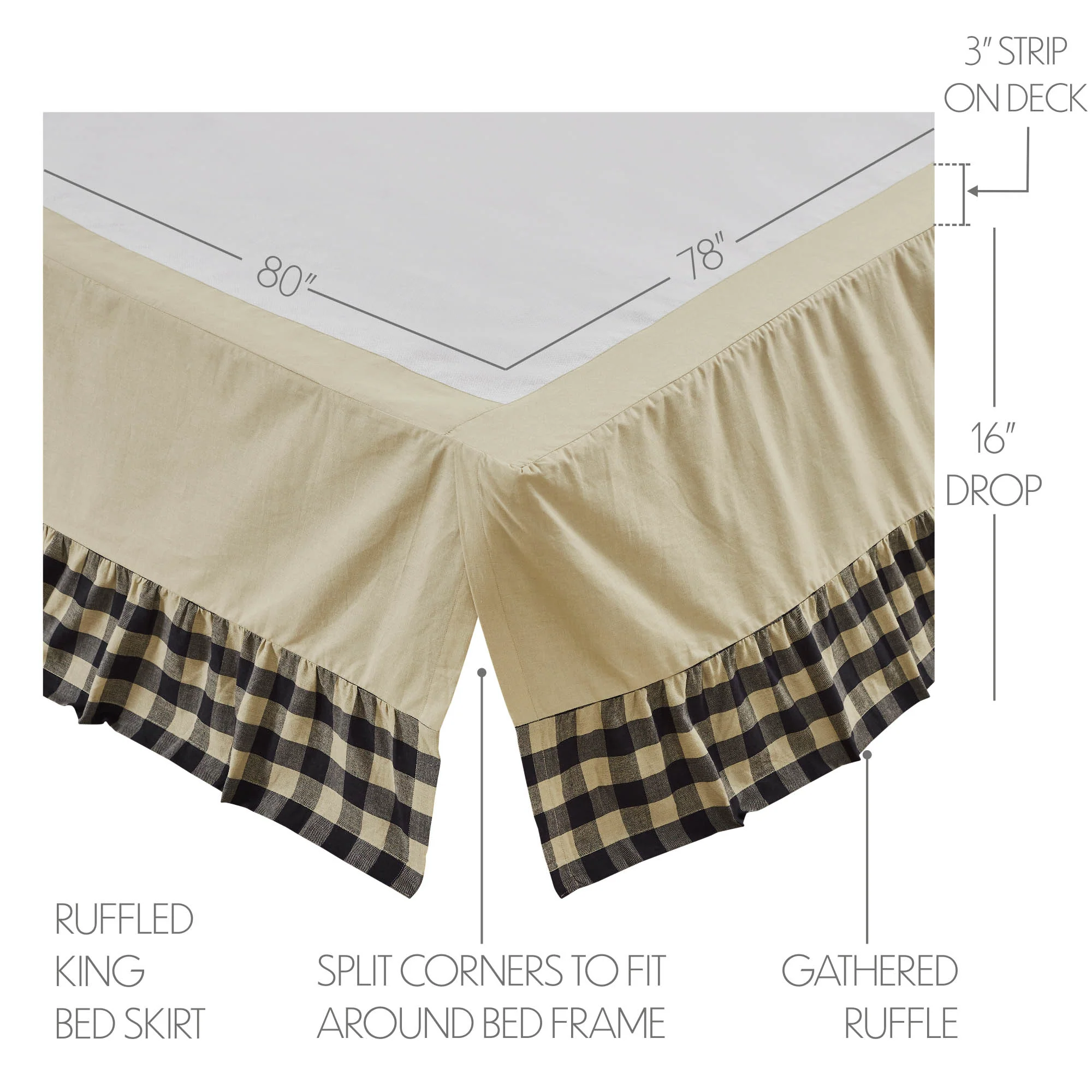 My Country Ruffled King Bed Skirt - Image 2