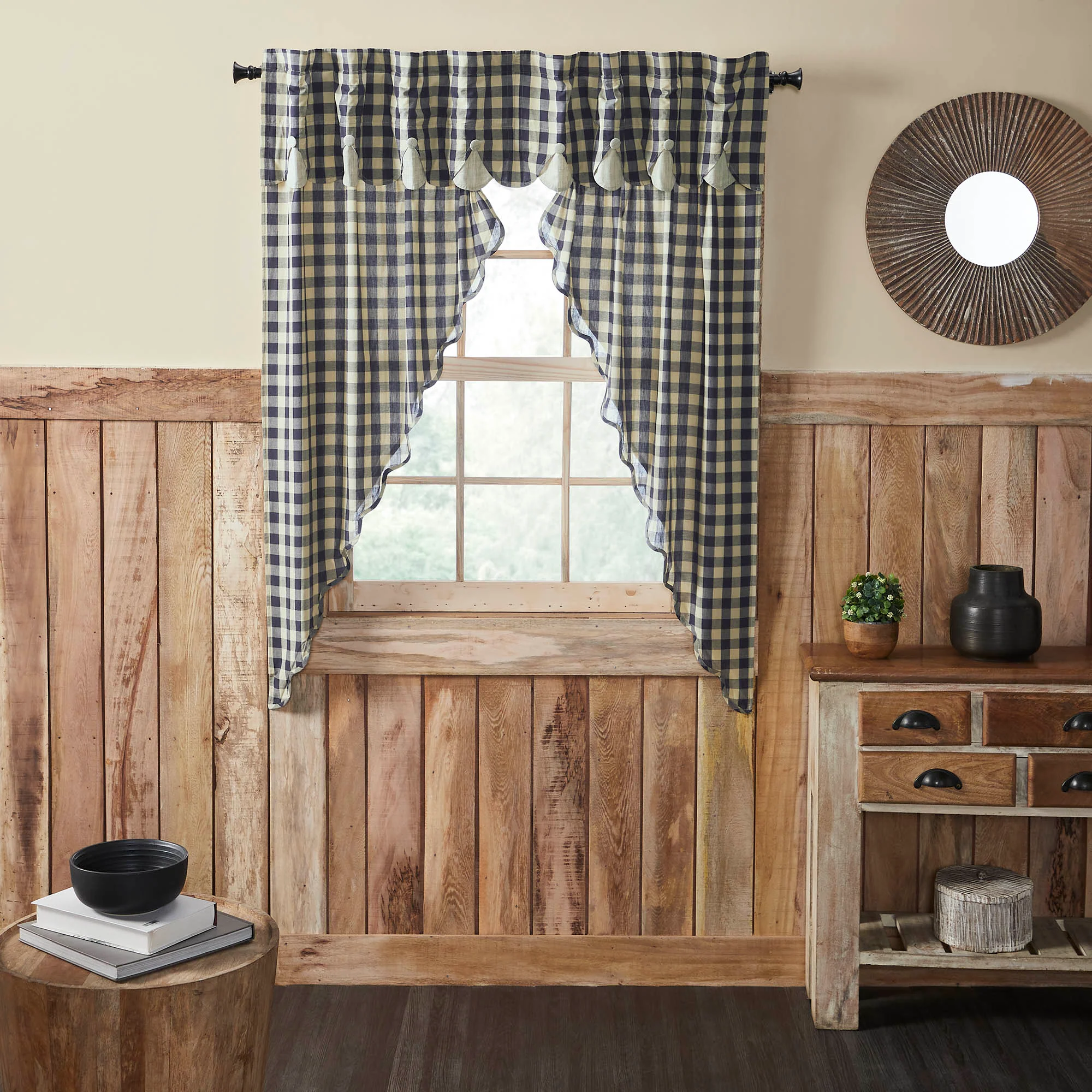 My Country Scalloped Layered Prairie Short Panel Set of 2