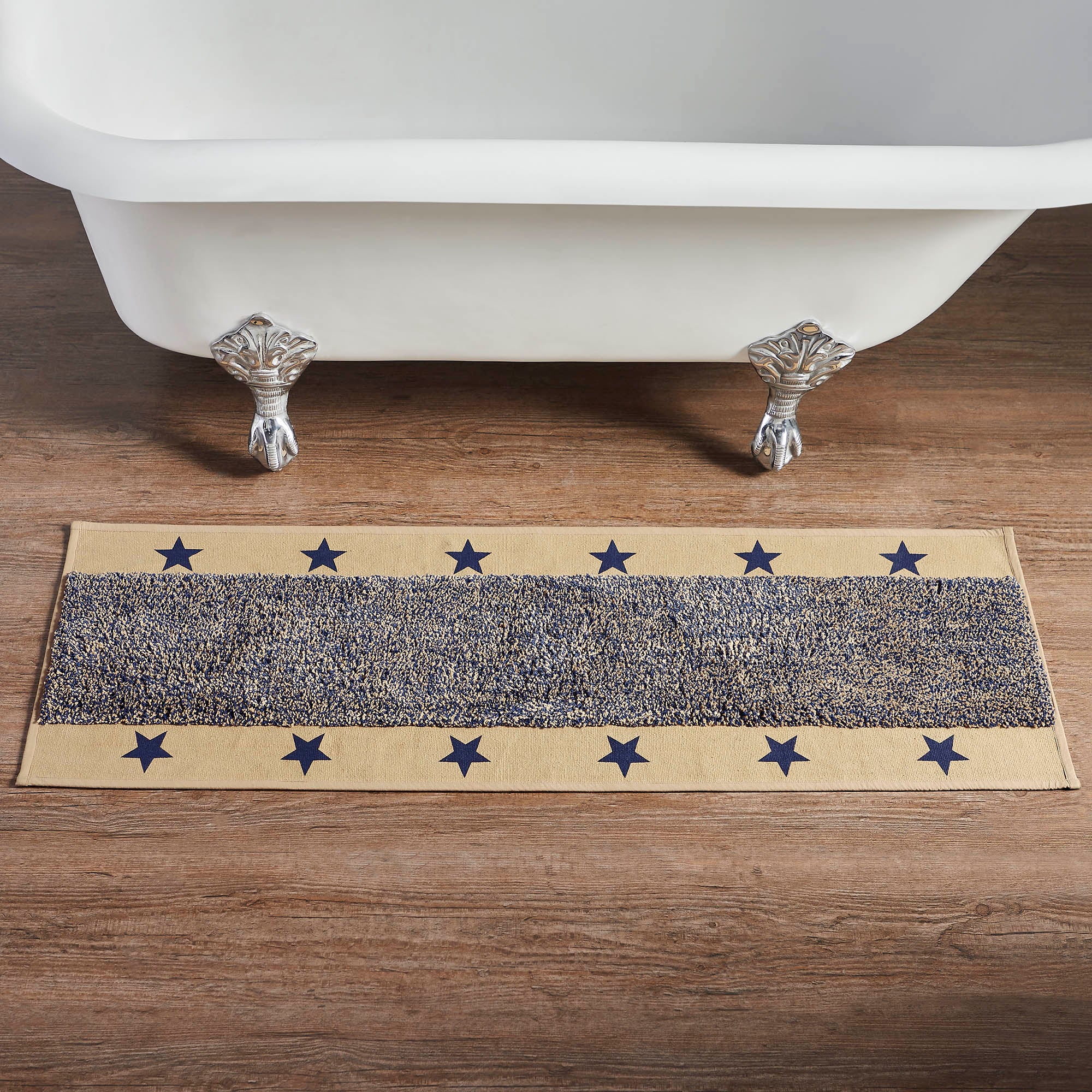 My Country Star Bathmat 48" Navy and Khaki