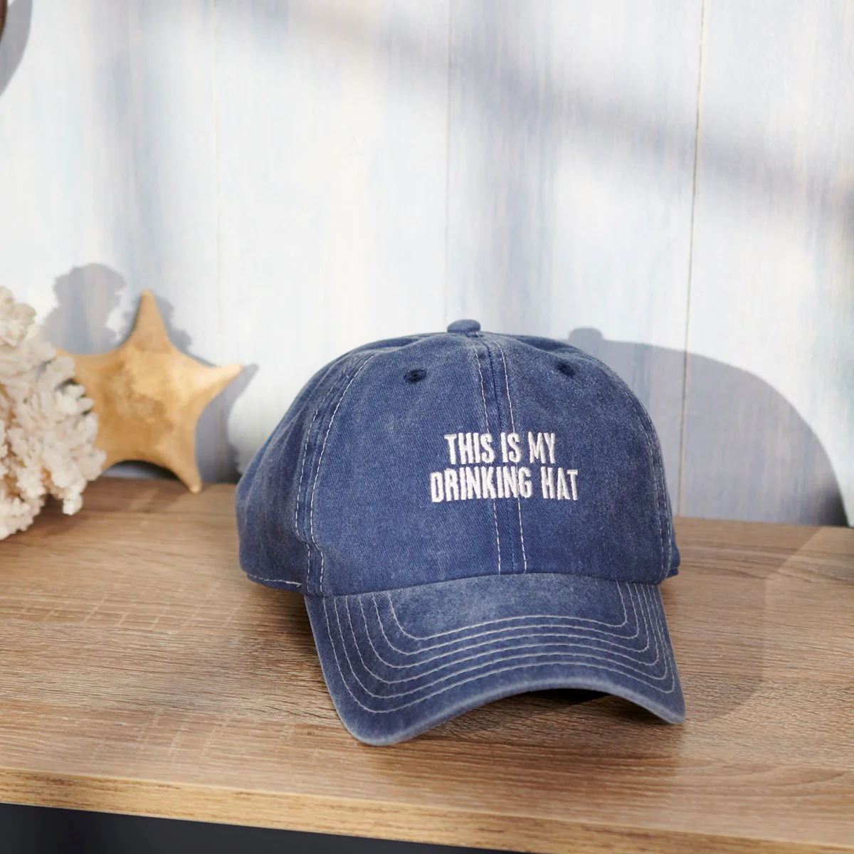 My Drinking Hat Distressed Blue Baseball Cap - Image 2